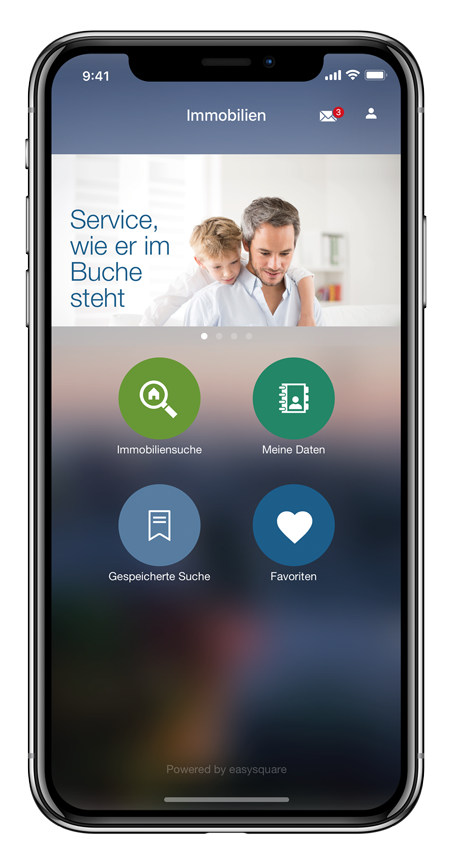 Abbildung 1: Kosten- und zeiteffizient - die easysquare Interessenten App. easysquare Interessenten App zur einfachen Vermietung