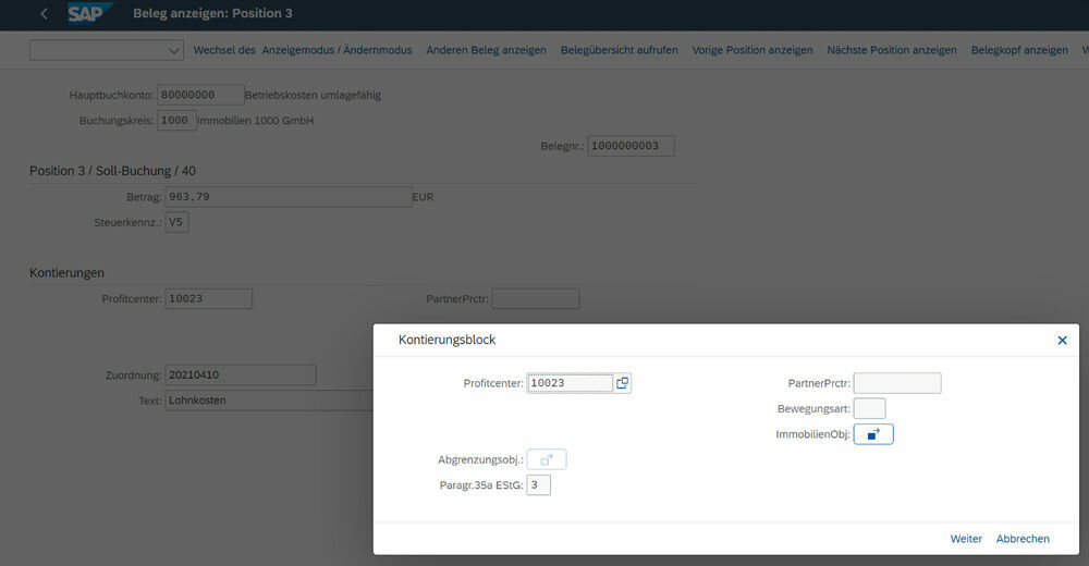 Zusätzliche Feld „Paragraph 35a EStG-Haushaltsnahe Dienstleistung“ im Buchungsbeleg