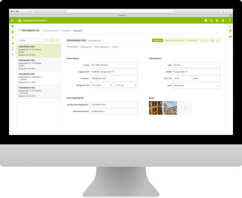 EXAD 2.0 bietet für den Immobilienverwalter eine übersichtliche Oberfläche zur Selbstabrechnung von Verbrauchskosten. Selbstabrechnung der Verbrauchskosten mit der neuen easysquare Lösung EXAD 2.0