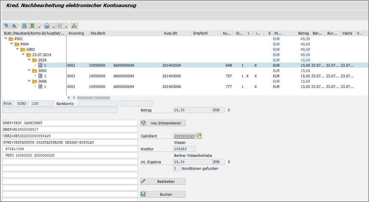 In der Kreditorischen Nachbearbeitung können CashIdent und Konditionen nachträglich geändert werden.  PROMOS Cash Connection mit Kreditorischer Nachbearbeitung