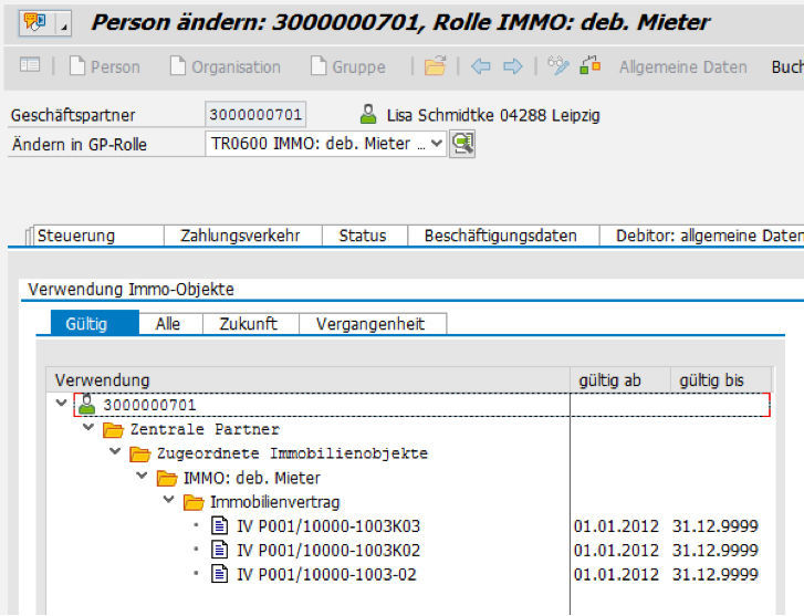 Der Verwendungsnachweis für Immobilienobjekte und deren zugeordnete Geschäftspartner in der PROMOS Geschäftspartnerverwaltung