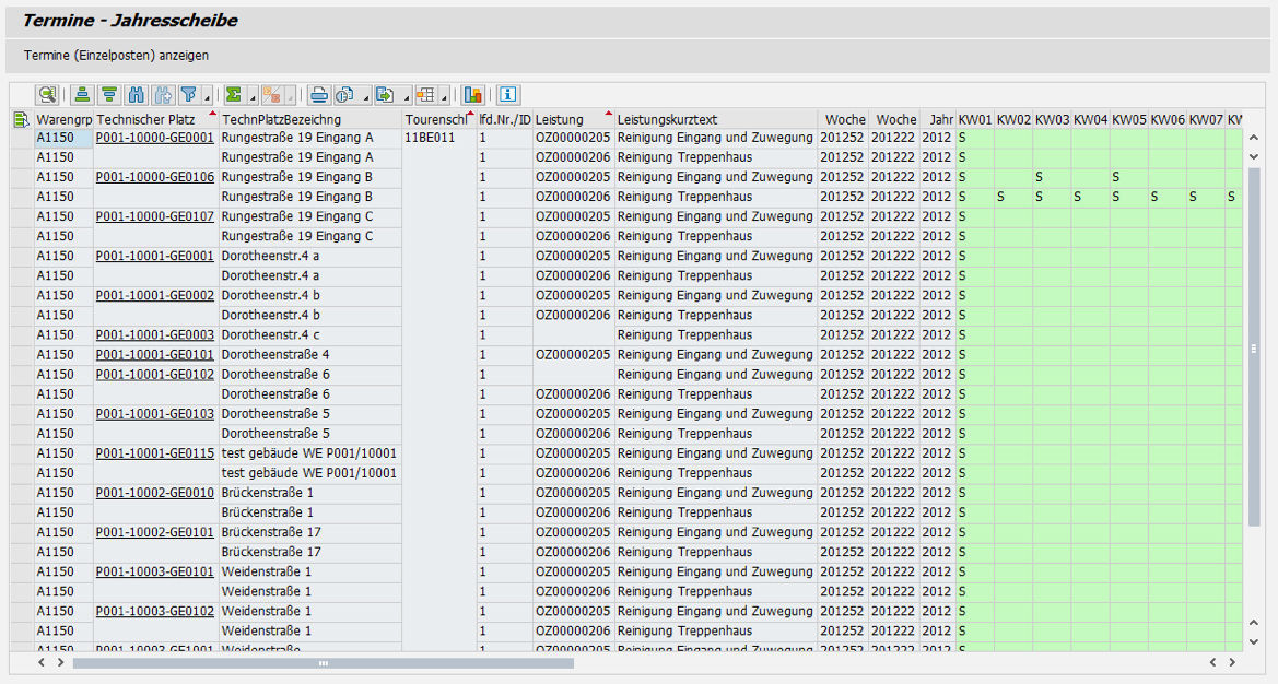 SAP Objekt-LV: Pflegekalender