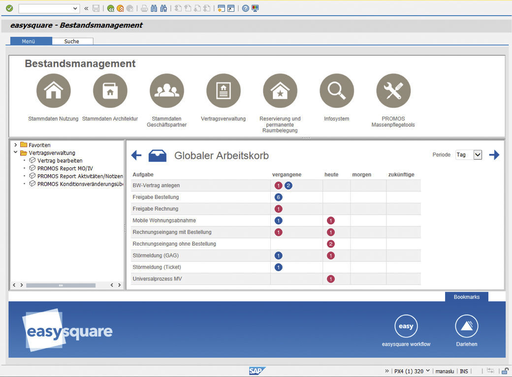 Abbildung 2: Ansicht des Tickets im persönlichen Arbeitskorb in easysquare workflow. Ansicht des Tickets im persönlichen Arbeitskorb in easysquare workflow