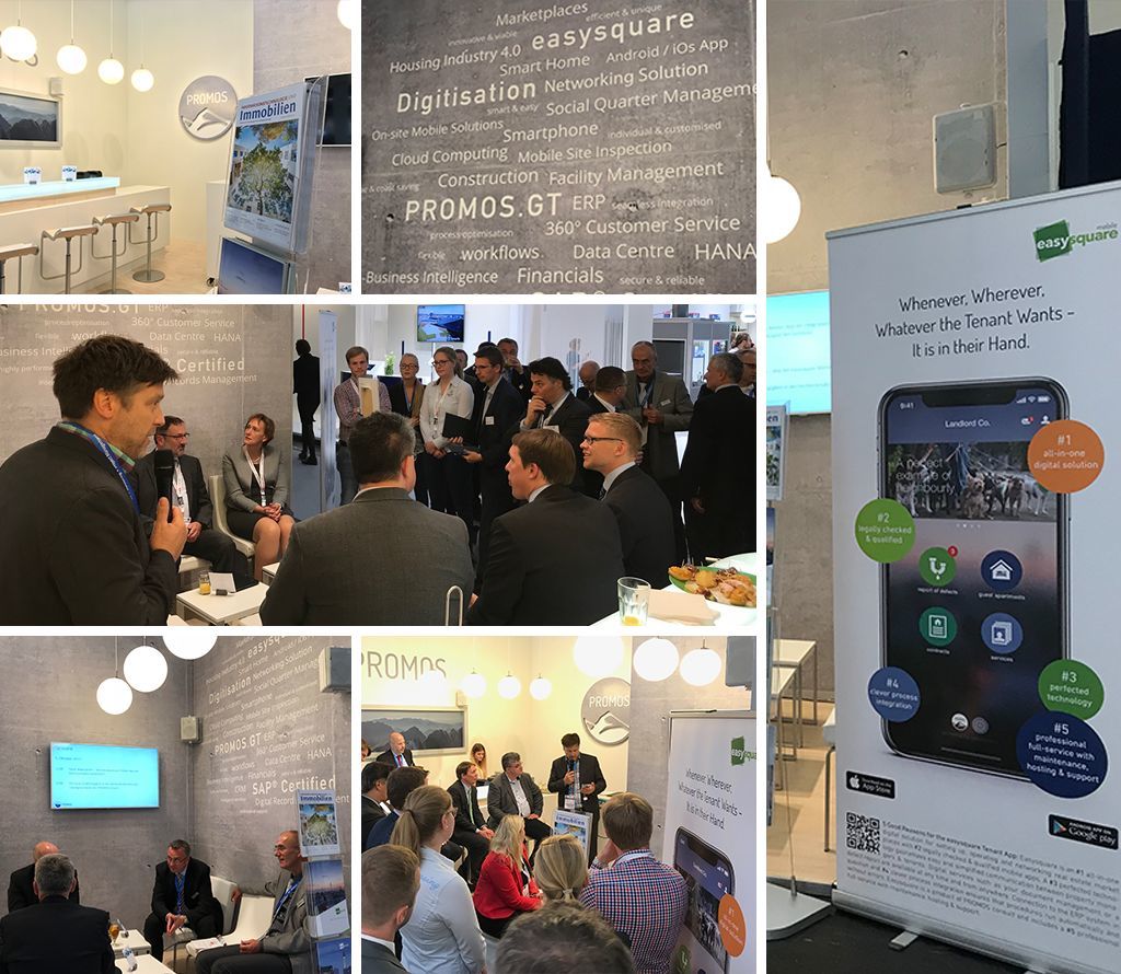 Besonderer Publikumsmagnet war unsere Standpräsentation zur Mieter-App gemeinsam mit der berlinovo. Rückblick zur PROMOS Messeteilnahme an der Expo Real 2017