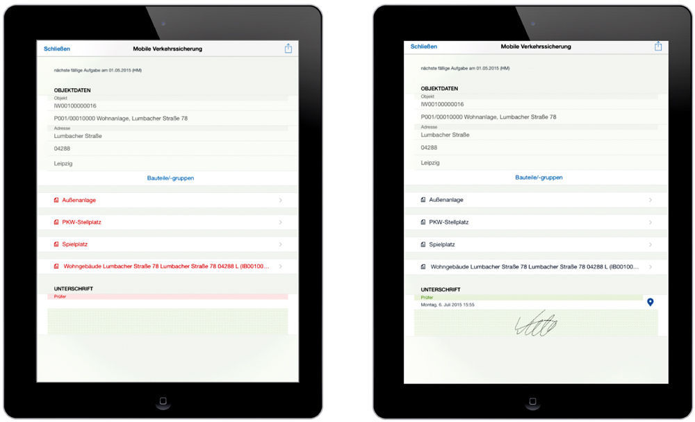 Mobile Datenerfassung mit der easysquare mobile App auf dem iPad.