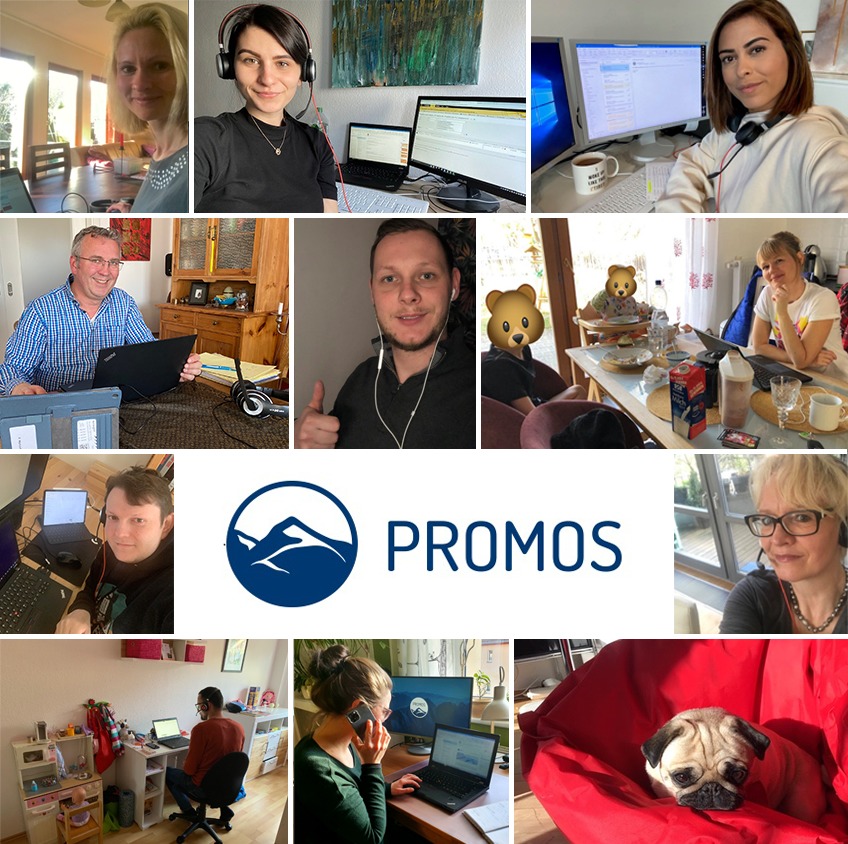 Die Mitarbeiter der PROMOS arbeiten auch im Homeoffice intensiv an der Umsetzung Ihrer Projekte. PROMOS Mitarbeiter im Homeoffice