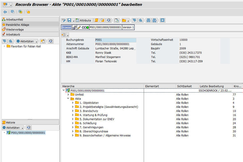 easysquare Objektakte in SAP