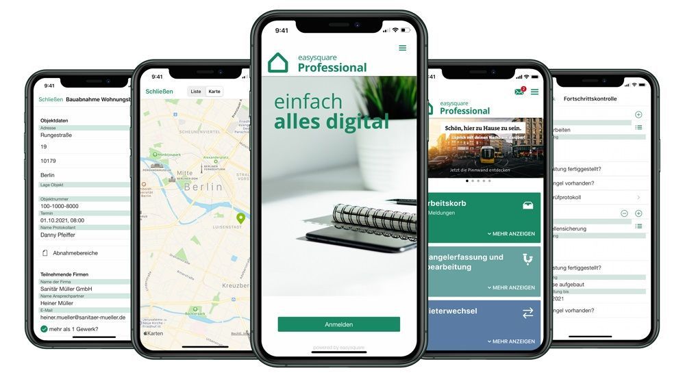 Die digitale Lösung rund um das professionelle Immobilienmanagement – durch handelsübliche Geräte ist die Professional App von easysquare überall vor Ort einsetzbar! Die easysquare Professional App ermöglicht es, nahezu alle mobilen Aufgaben des Objektmanagements abzubilden.