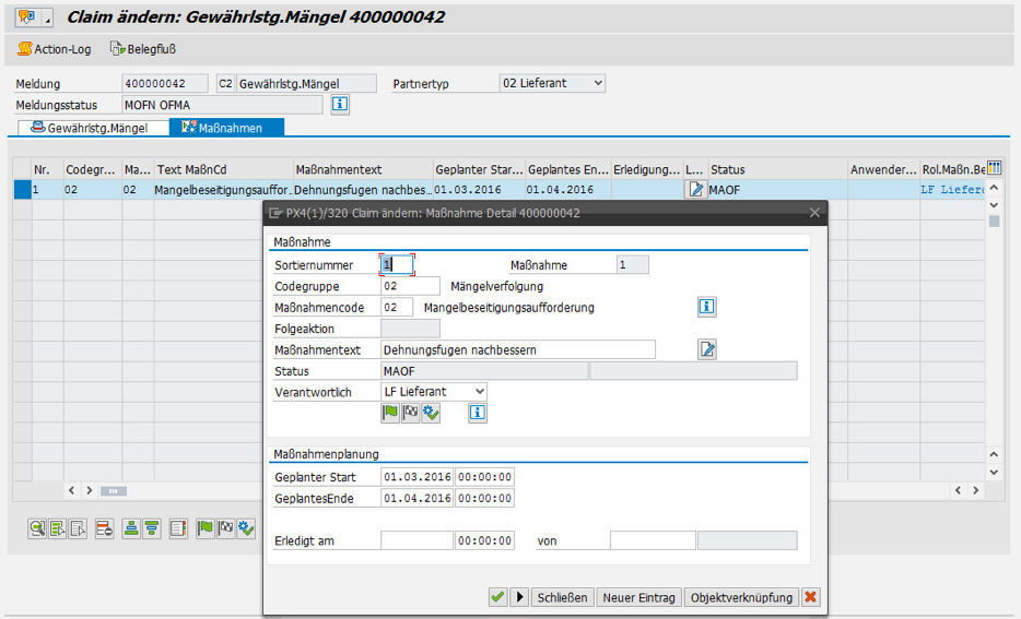 PROMOS Mängelverfolgung