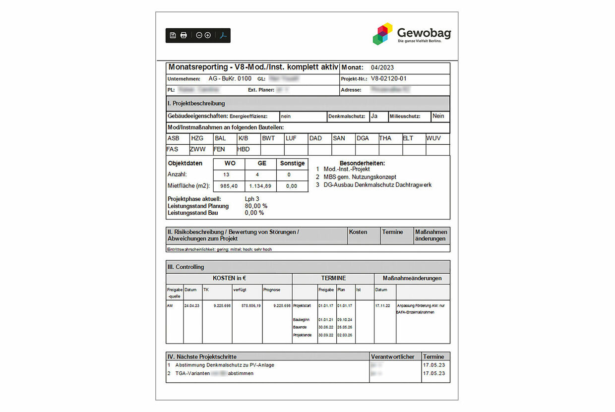 Abbildung 2: Das Monatsreporting für den Vorstand und Aufsichtsrat kann nun jeder, der dazu berechtigt ist, direkt aus SAP ® als PDF generieren. Das Monatsreporting für Vorstand und Aufsichtsrat automatisch als PDF aus dem SAP generiert