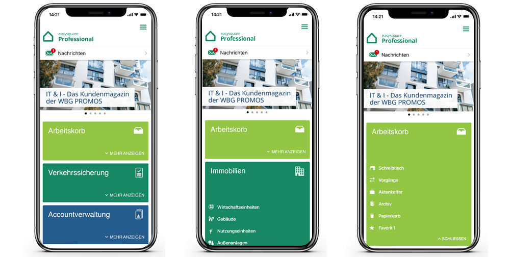 easysquare Professional App ab Oktober 2019 im neuen Design