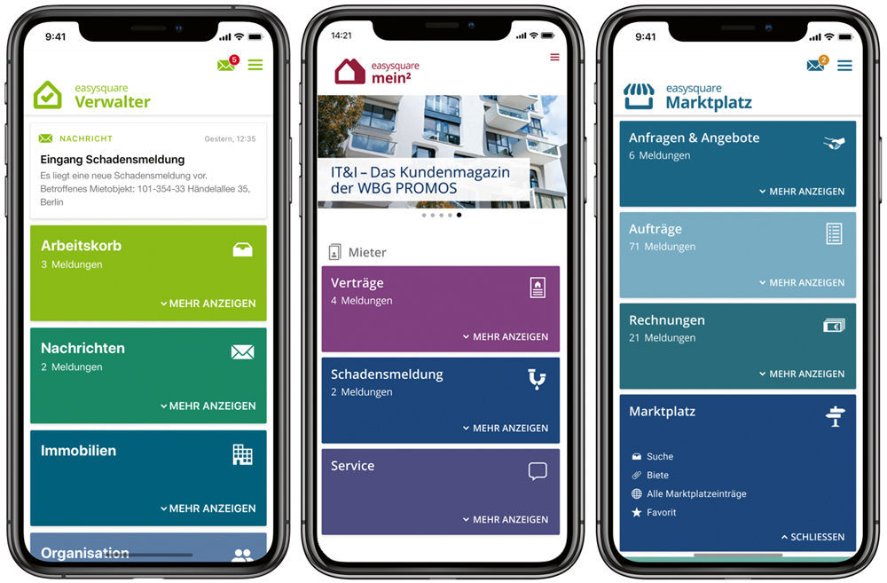 Die ready-to-run Apps von easysquare sind sofort einsatzbereit für die Immobilienverwaltung von kleinen Bestandshaltern und Eigentümern
