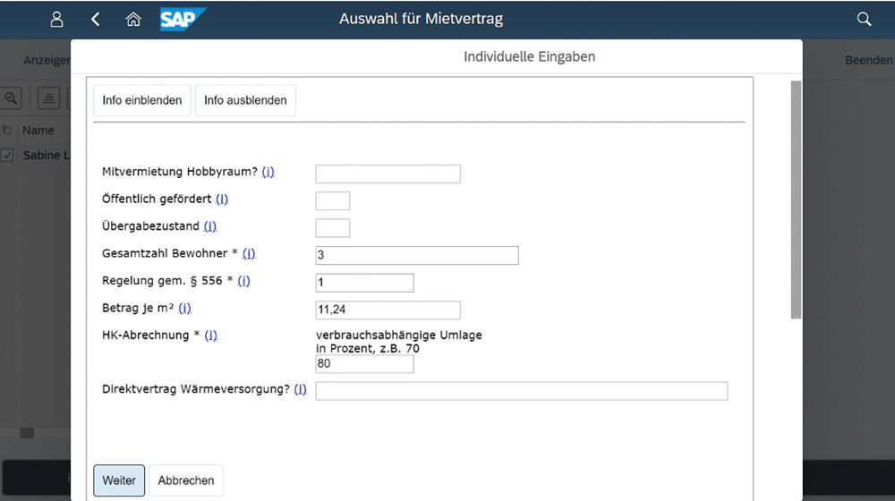Abbildung 2: Die Befüllung manueller Platzhalter wurde in der neuen Lösung in einer einzigen Maske vereinheitlicht. OpenPromos Corporate Correspondence in SAP Fiori