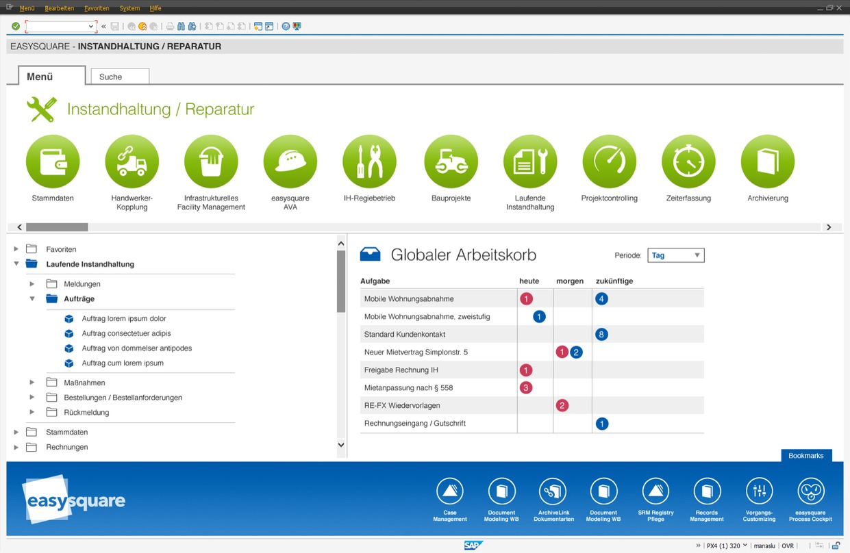 Neues Design der easysquare workflow Oberfläche