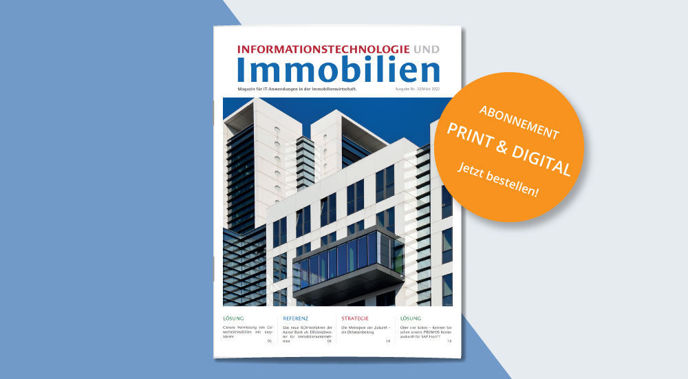 Themenvorschau auf Ausgabe Nr. 33 des PROMOS Kundenmagazins "Informationstechnologie & Immobilien"