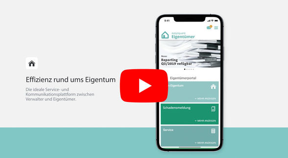 Die easysquare Eigentümer-App erleichtert das digitale Management von Wohneigentum sowie die Kommunikation mit dem Verwalter.