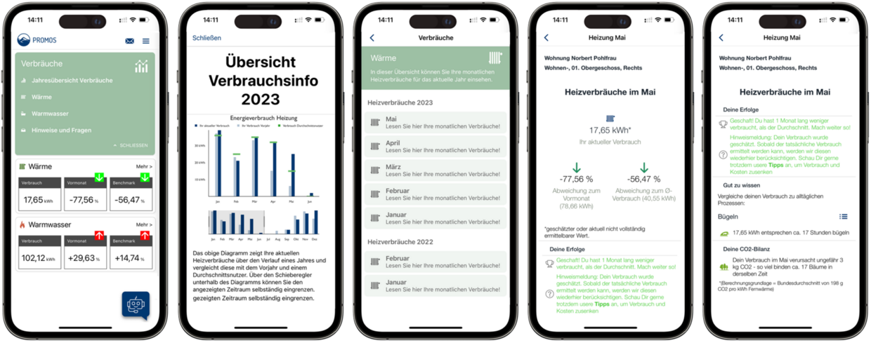 Unterjährige Verbrauchsinformationen in der easysquare Mieter-App