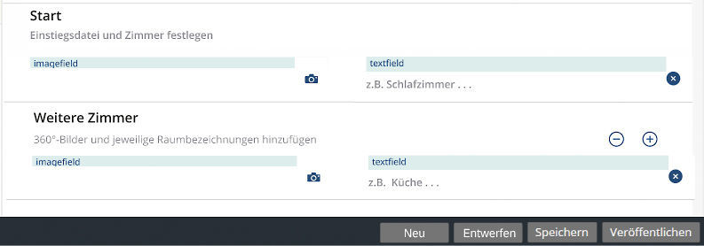 Bearbeitungsformular für 360-Grad Besichtigungen in der easysquare Vermietungslösung