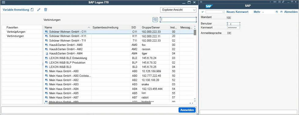Abbildung 1: Klassischerweise müssen sich Developer, IT-ler und Consultants auf mehreren Plattformen bei SAP GUI einzeln händisch anmelden. Single Sign-On für SAP-Anwendungen bei PROMOS consult