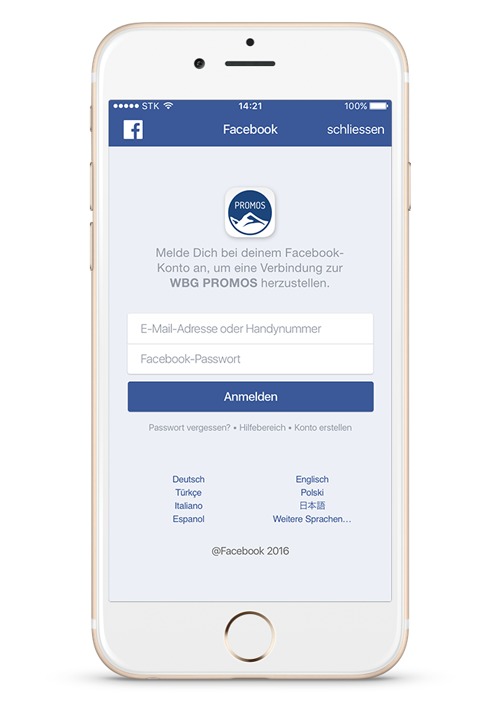 Facebook Login in der easysquare Mieter-App