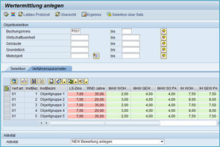 Wertermittlung anlegen in SAP