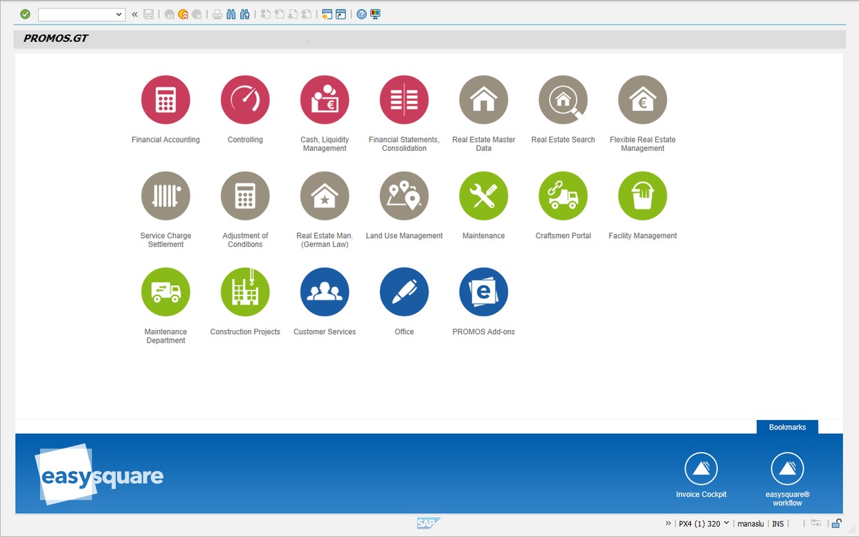 easysquare workflow als Systemeinstieg in das SAP-Template PROMOS.GT