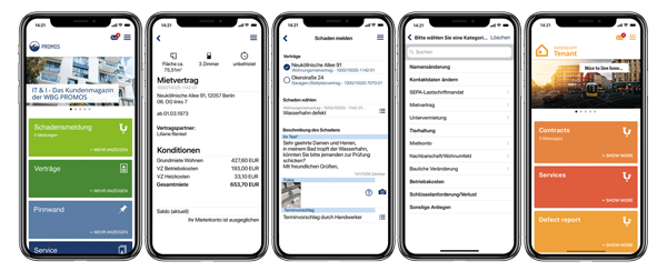 easysquare Mieter-App als native App für Android, iOS oder Web App für den PC